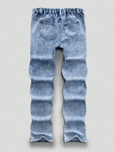 SHEIN Teenage Boys' Casual Jeans With Star Pattern