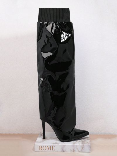 Women'S Fashionable Knee-High Black Boots