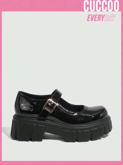 Cuccoo Everyday Collection Women'S Black Versatile Thick Sole Shoes