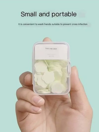 1box Portable Disposable Soap Sheets For Outdoor Travel, Hand Washing Antibacterial Soap Paper, Flower Petal Hand Washing Tablets With Long-lasting Fragrance Beach Vacation Essentials