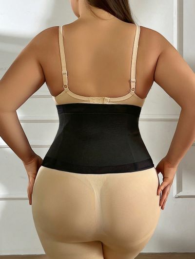 Large Size 1pc Solid Color Hook Eye Front Waist Trainer