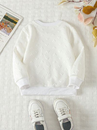 Girls' Casual Long Sleeve Round Neck Sweatshirt T-shirt, Autumn