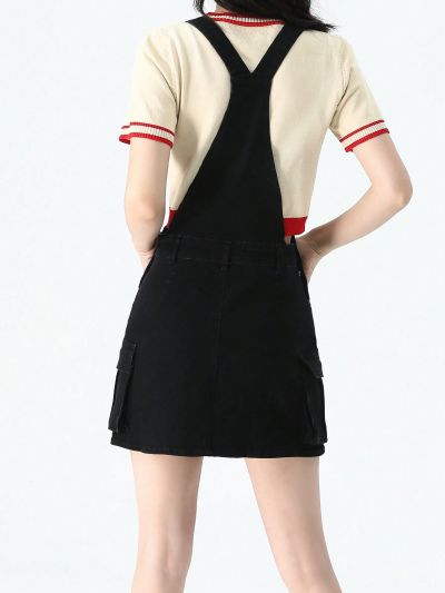 Teen Girl Casual Denim Overall Dress