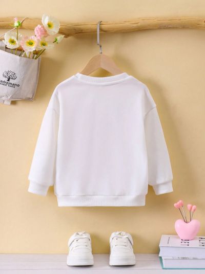 SHEIN Girls' (little) Leopard & Letter Printed Long Sleeve Sweatshirt