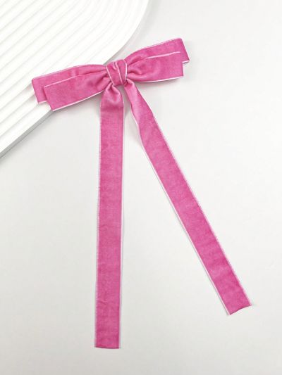 1pc Solid Color Velvet Fashionable Simple Bowknot Hair Clip For Women, Suitable For Daily Wear