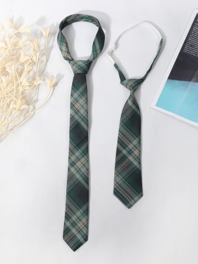 2pcs Plaid Pattern Tie