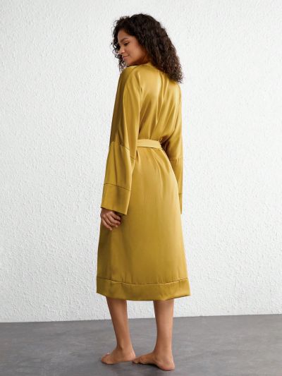 Solid Color Loose Belted Homewear Robe