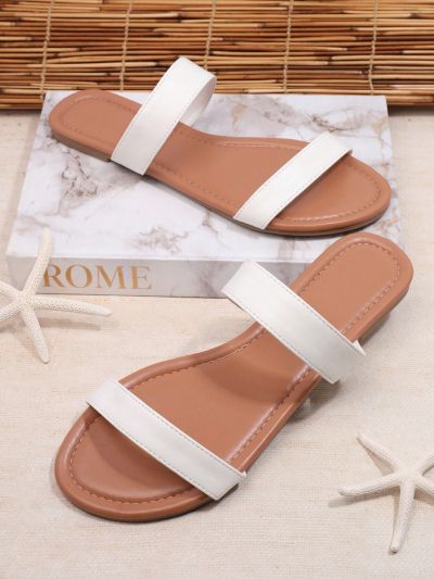 Women'S White Versatile Flat Sandals