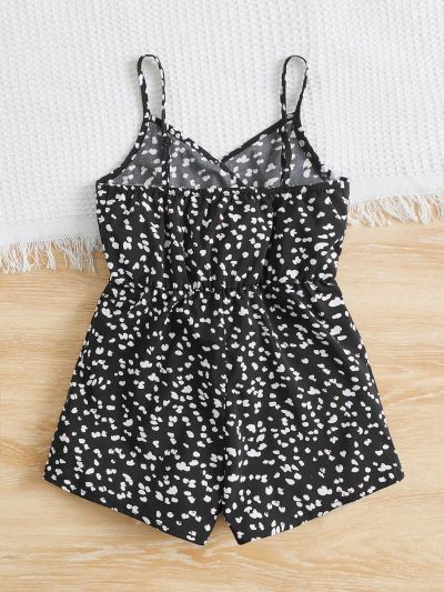 SHEIN Kids SUNSHNE Toddler Girls Ditsy Floral Print Cami Romper