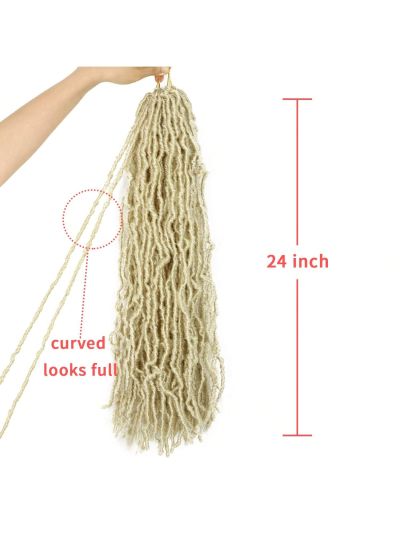 24 Inch 3 Packs Creamy-White New Soft Locs Crochet Hair for , for Natural Butterfly Locks Style Crochet Hair, Black Curly and Pre -Looped Faux Locs Crochet Hair (24 Inch, 3Packs, Creamy-White)