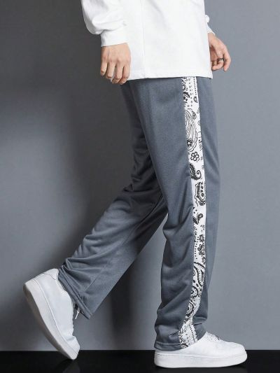 Manfinity Men's Casual Loose Fit Sweatpants With Drawstring Waist And Side Pockets