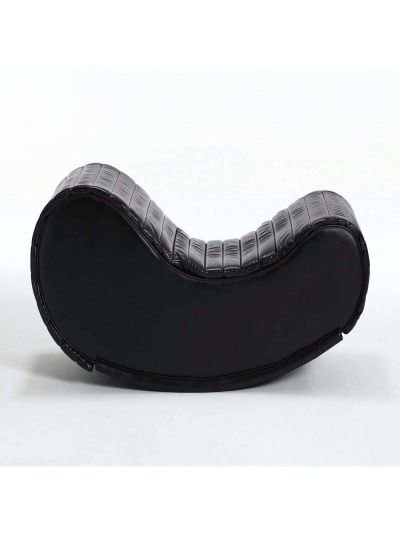 OSQI Rocking Leisure Bench,Relax Yoga Chaise, Modern Faux Leather Curved Sofa, Upholstered Yoga Chaise for Living Room Bed Room,Decompression Chair, Black