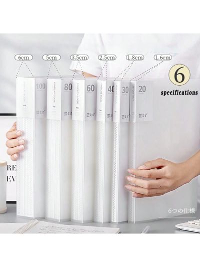 1pc A4 Transparent Display Book With Paper Bags, Document Bag, Archive Folder, Student Large Capacity Exam Folder