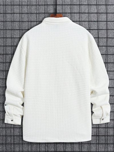 Manfinity Men Letter Graphic Flap Pocket Drop Shoulder Shacket