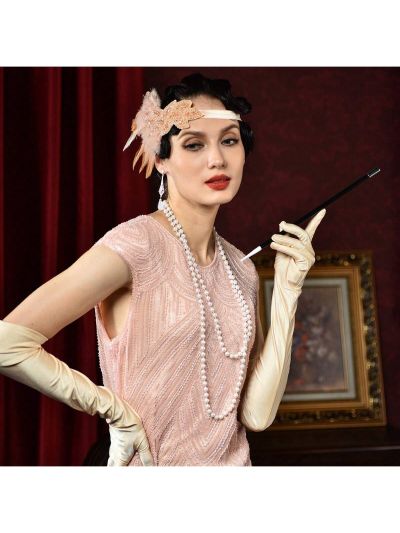 1pair Women's 1920s Single Party Vintage Long Gloves For Halloween, Weddings, Proms And Parties, Gift For Mother And Teacher