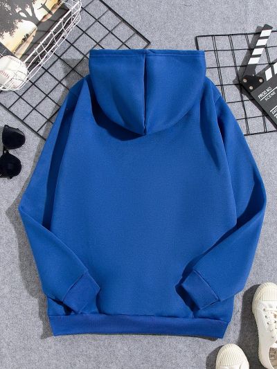 Teenage Boys' Hooded Sweatshirt With Letter Print