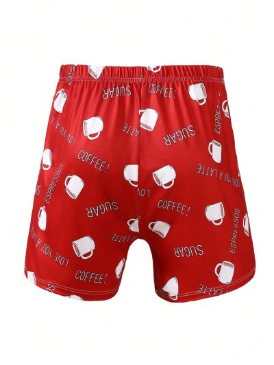 Men'S Cup Shaped Letter Printed Boxer Briefs