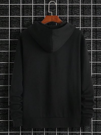 Men'S Car & Letter Printed Hoodie