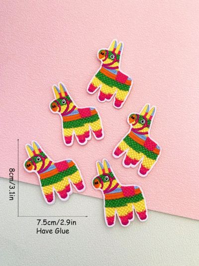 5pcs Alpaca Embroidered Patch