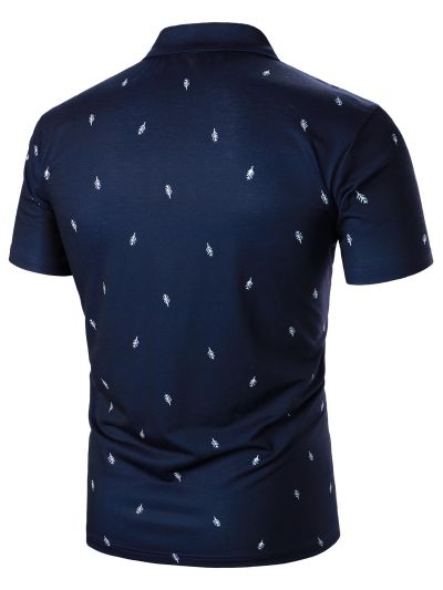 Manfinity Men Plant Print Polo Shirt