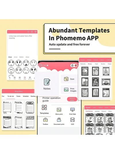 Phomemo T02 Sticker Printer - Mini Thermal Printer,  Sticker Maker Machine, Portable Bluetooth Pocket Phone Printer, for DIY Journal, Photos, Notes, Kids Gifts, Compatible with iOS & Android