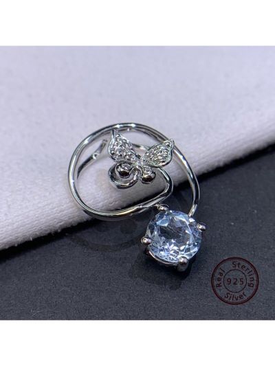 1pc Fashionable Natural Topaz Butterfly Pendant