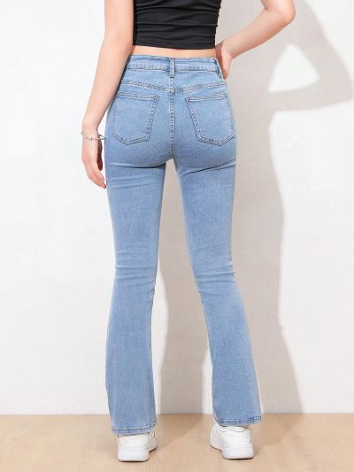 Teen Girl Stretchy Skinny Flared Jeans