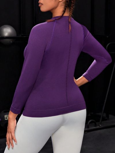 Plus Solid Raglan Sleeve Sports Sweatshirt