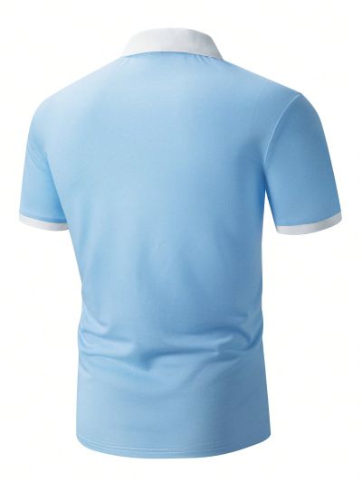 Men Plus Contrast Trim Polo Shirt