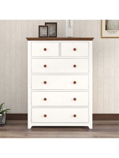 Wood Rustic Wooden Chest with 6 Drawers,Storage Cabinet for Bedroom