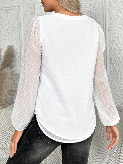 SHEIN Maternity White Mesh Blouse