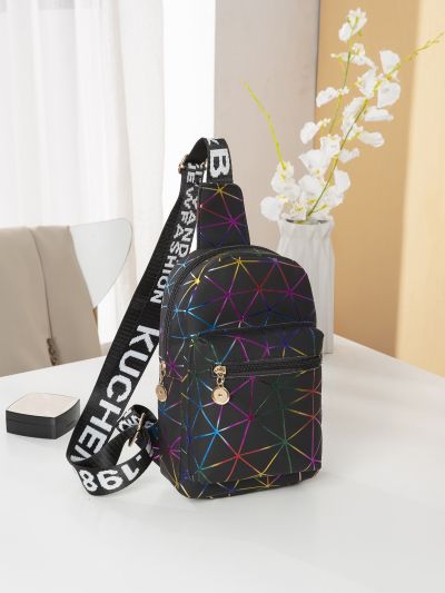 Mini Holographic Geometric Graphic Sling Bag