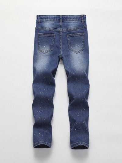 Tween Boy's Distressed Washed Denim Jeans