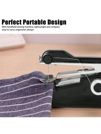 Mini Handheld Sewing Machine, Portable Sewing Machine Ergonomic Design for For Clothes Pants Jeans T-shirts Curtains, Easy to Use for DIY Beginners for Home Travel