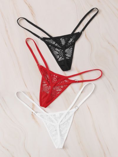 3pack Floral Lace Panty Set