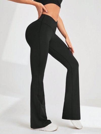 SHEIN Yoga Basic Women's Yoga Flare Bottom Sports Pants