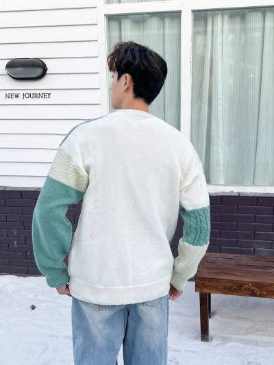 Manfinity Men'S Colorblock Long Sleeve Cardigan
