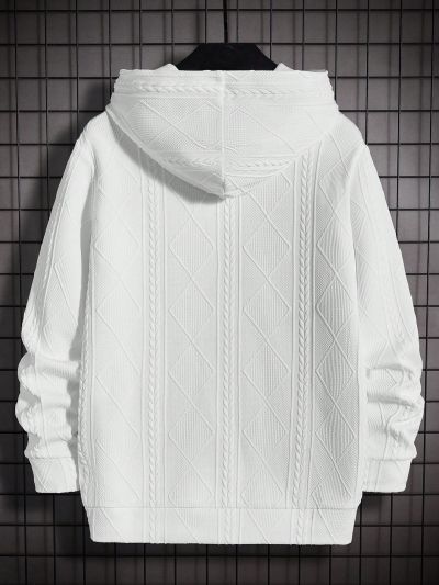 Manfinity Homme Men's Casual Hooded Sweatshirt With Patch Detail