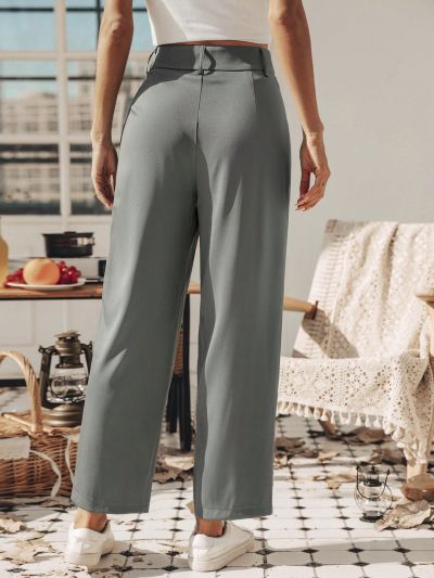 SHEIN Privé Women's Solid Color Business Pants