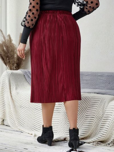 EMERY ROSE Plus Size Women'S Pleated Skirt