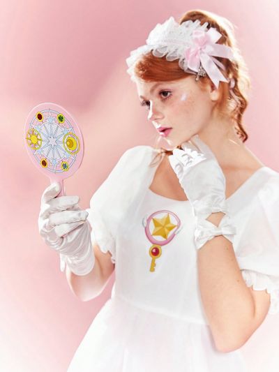 CARDCAPTOR SAKURA | SHEIN Cartoon Print Round Pink Handheld Mirror