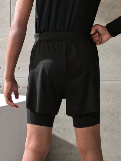 Tween Boys' Elastic Waist Side Pocket Sports Shorts