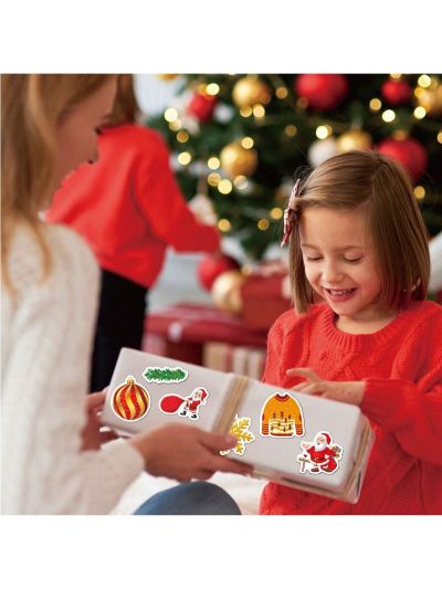 100pcs Children's Halloween & Christmas Theme Stickers