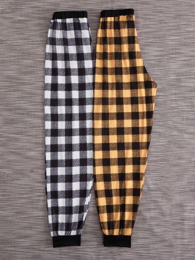 Women's Plaid Drawstring Sleepwear Bottoms