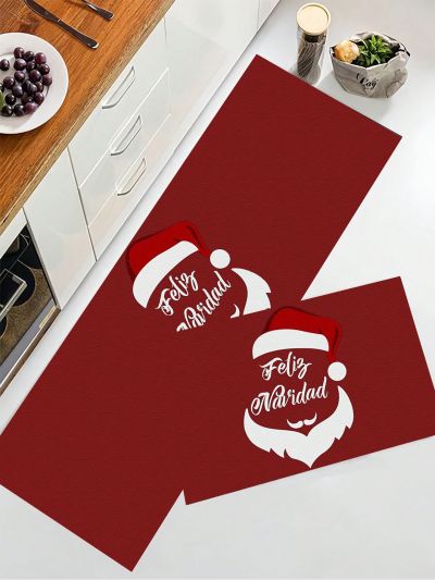 SHEIN Christmas Style Waterproof & Anti-slip Living Room And Kitchen Carpet For Peaceful Night