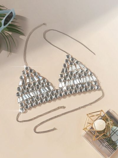 Women's Rhinestone Halter Neck Cover Up