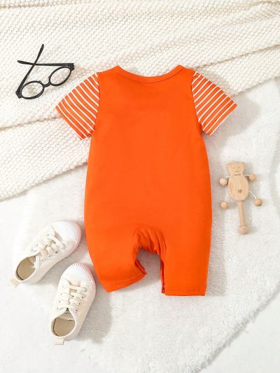 Spring/Summer Baby Boy Cute And Fun Bear Printed Romper