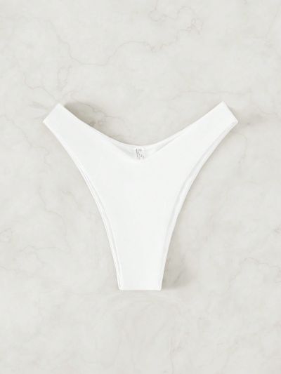 SHEIN Swim Basics Solid Color High-Cut Bikini Bottom Music Festival