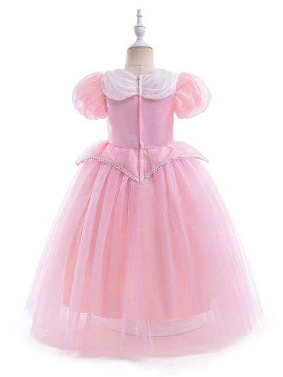 Little Girls' Puff Sleeve Princess Dress