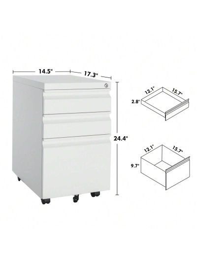 Metal Filling Cabinets for Office Home, Rolling Mobile File Cabinets for Legal Letter
